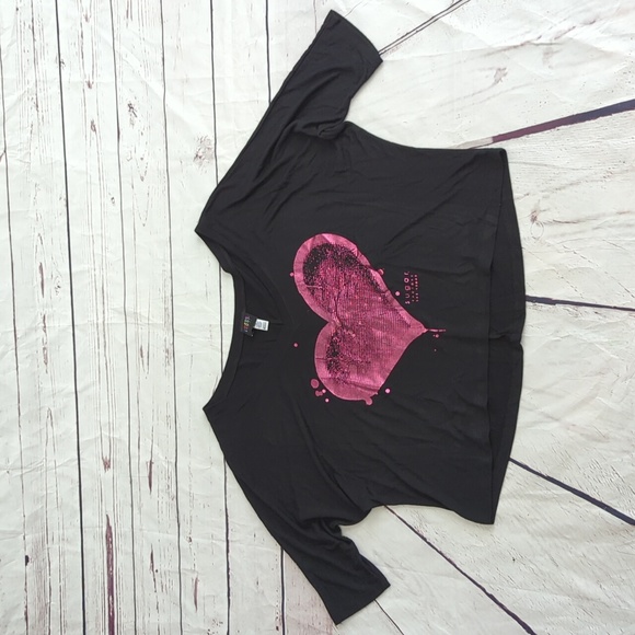 Sugar Factory Las Vegas cropped oversized t-shirt, heart, women's medium - Picture 3 of 8